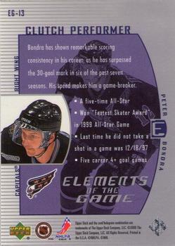 1999-00 Upper Deck Wayne Gretzky - Elements of the Game #EG-13 Peter Bondra Back