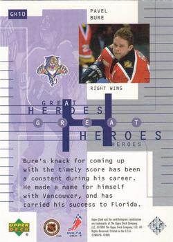 1999-00 Upper Deck Wayne Gretzky - Great Heroes #GH10 Pavel Bure Back