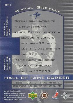 1999-00 Upper Deck Wayne Gretzky - Hall of Fame Career #HOF2 Wayne Gretzky Back