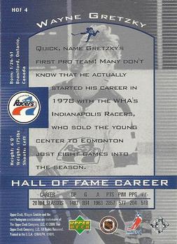 1999-00 Upper Deck Wayne Gretzky - Hall of Fame Career #HOF4 Wayne Gretzky Back