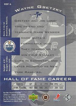 1999-00 Upper Deck Wayne Gretzky - Hall of Fame Career #HOF6 Wayne Gretzky Back