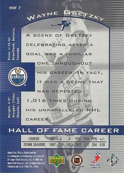 1999-00 Upper Deck Wayne Gretzky - Hall of Fame Career #HOF7 Wayne Gretzky Back
