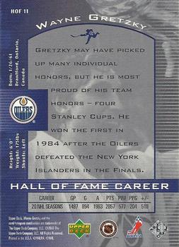 1999-00 Upper Deck Wayne Gretzky - Hall of Fame Career #HOF11 Wayne Gretzky Back