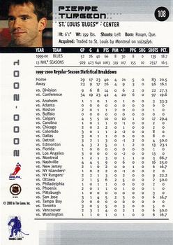 2000-01 Be a Player Memorabilia - Chicago Sun-Times Gold #108 Pierre Turgeon Back