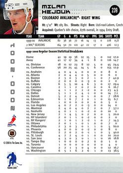 2000-01 Be a Player Memorabilia - Chicago Sun-Times Gold #239 Milan Hejduk Back
