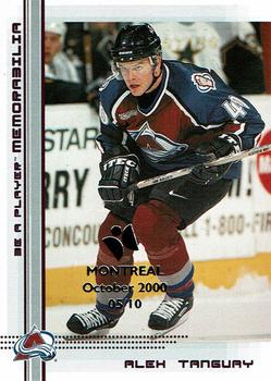 2000-01 Be a Player Memorabilia - Montreal Olympic Stadium Show Purple #25 Alex Tanguay Front