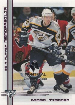 2000-01 Be a Player Memorabilia - Montreal Olympic Stadium Show Purple #56 Kimmo Timonen Front