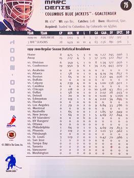 2000-01 Be a Player Memorabilia - NHL All-Star Fantasy Ruby #75 Marc Denis Back
