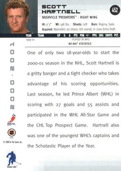 2000-01 Be a Player Memorabilia - NHL All-Star Fantasy Ruby #452 Scott Hartnell Back