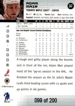 2000-01 Be a Player Memorabilia - Ruby #247 Adam Mair Back