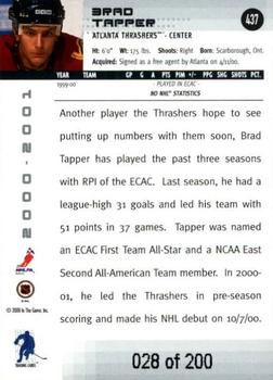 2000-01 Be a Player Memorabilia - Ruby #437 Brad Tapper Back