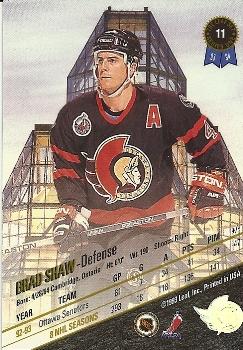 1993-94 Leaf #11 Brad Shaw Back