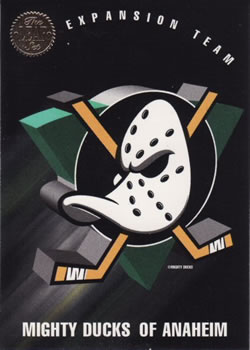 1993-94 Leaf #200 Mighty Ducks of Anaheim Front