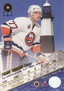 1993-94 Leaf #25 Pierre Turgeon Back