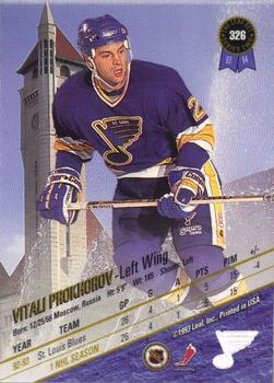 1993-94 Leaf #326 Vitali Prokhorov Back