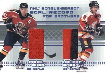 2000-01 Be a Player Memorabilia - Rookie & Traded Update Record Breakers #BB1 Pavel Bure / Valeri Bure Front