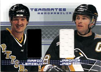 2000-01 Be a Player Memorabilia - Rookie & Traded Update Teammates Memorabilia #TM-03 Jaromir Jagr / Mario Lemieux Front