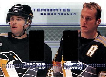 2000-01 Be a Player Memorabilia - Rookie & Traded Update Teammates Memorabilia #TM-20 Martin Straka / Jaromir Jagr Front