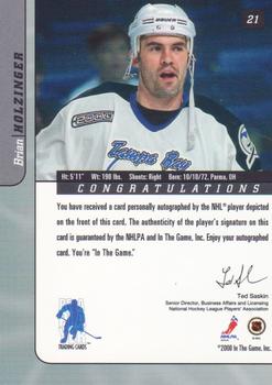 2000-01 Be a Player Signature Series - Autographs #21 Brian Holzinger Back