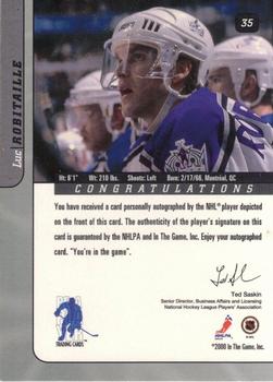 2000-01 Be a Player Signature Series - Autographs #35 Luc Robitaille Back