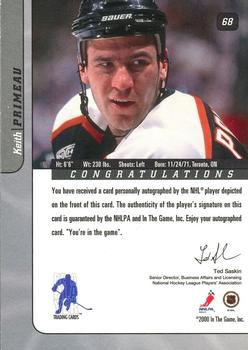 2000-01 Be a Player Signature Series - Autographs #68 Keith Primeau Back