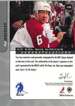 2000-01 Be a Player Signature Series - Autographs #146 Phil Housley Back