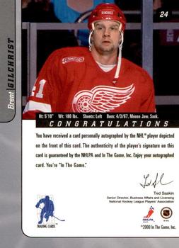 2000-01 Be a Player Signature Series - Autographs Gold #24 Brent Gilchrist Back