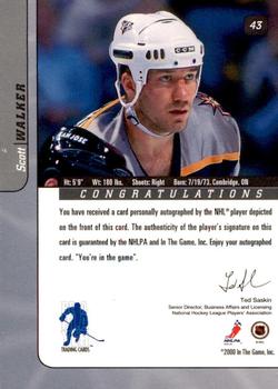 2000-01 Be a Player Signature Series - Autographs Gold #43 Scott Walker Back