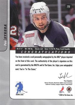2000-01 Be a Player Signature Series - Autographs Gold #75 Petr Sykora Back