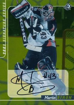 2000-01 Be a Player Signature Series - Autographs Gold #77 Martin Biron Front