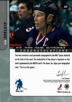2000-01 Be a Player Signature Series - Autographs Gold #88 Lyle Odelein Back
