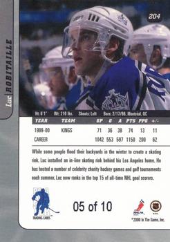 2000-01 Be a Player Signature Series - Emerald #204 Luc Robitaille Back