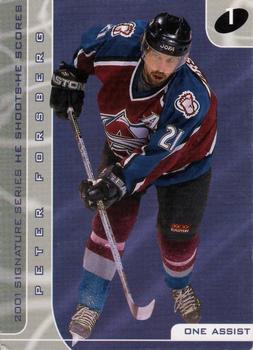2000-01 Be a Player Signature Series - He Shoots-He Scores Points #NNO Peter Forsberg Front