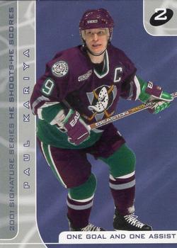2000-01 Be a Player Signature Series - He Shoots-He Scores Points #NNO Paul Kariya Front