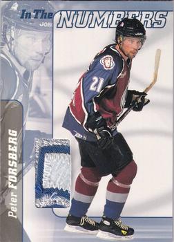 2000-01 Be a Player Signature Series - Jersey Numbers #IN-20 Peter Forsberg Front