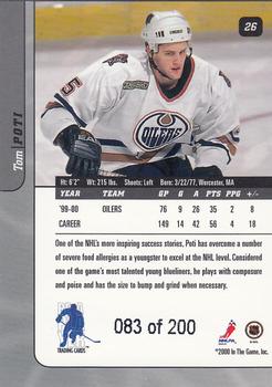 2000-01 Be a Player Signature Series - Ruby #26 Tom Poti Back