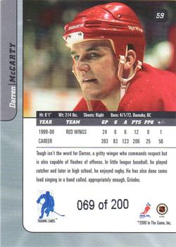 2000-01 Be a Player Signature Series - Ruby #59 Darren McCarty Back