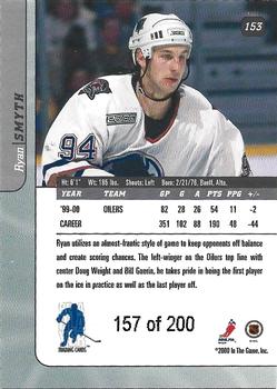 2000-01 Be a Player Signature Series - Ruby #153 Ryan Smyth Back