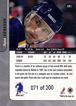 2000-01 Be a Player Signature Series - Ruby #181 Pierre Turgeon Back