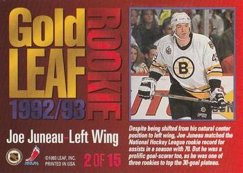 1993-94 Leaf - Gold Leaf Rookie #2 Joe Juneau Back