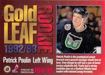 1993-94 Leaf - Gold Leaf Rookie #10 Patrick Poulin Back