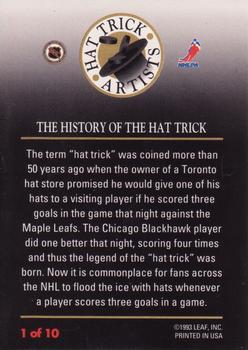 1993-94 Leaf - Hat Trick Artists #1 Title Card Back