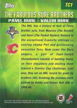 2000-01 O-Pee-Chee - Combos Jumbos #TC1 Pavel Bure / Valeri Bure Back