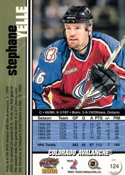 2000-01 Pacific - Copper #124 Stephane Yelle Back