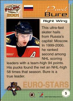 2000-01 Pacific - Euro-Stars #5 Pavel Bure Back