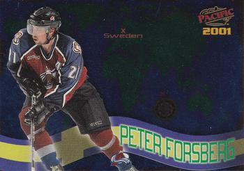 2000-01 Pacific - Euro-Stars #3 Peter Forsberg Front