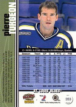 2000-01 Pacific - Gold #353 Pierre Turgeon Back