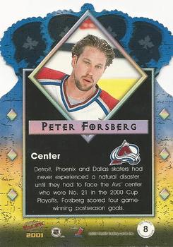 2000-01 Pacific - Gold Crown Die Cuts #8 Peter Forsberg Back