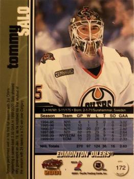 2000-01 Pacific - Ice Blue #172 Tommy Salo Back