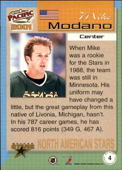 2000-01 Pacific - North American Stars #4 Mike Modano Back